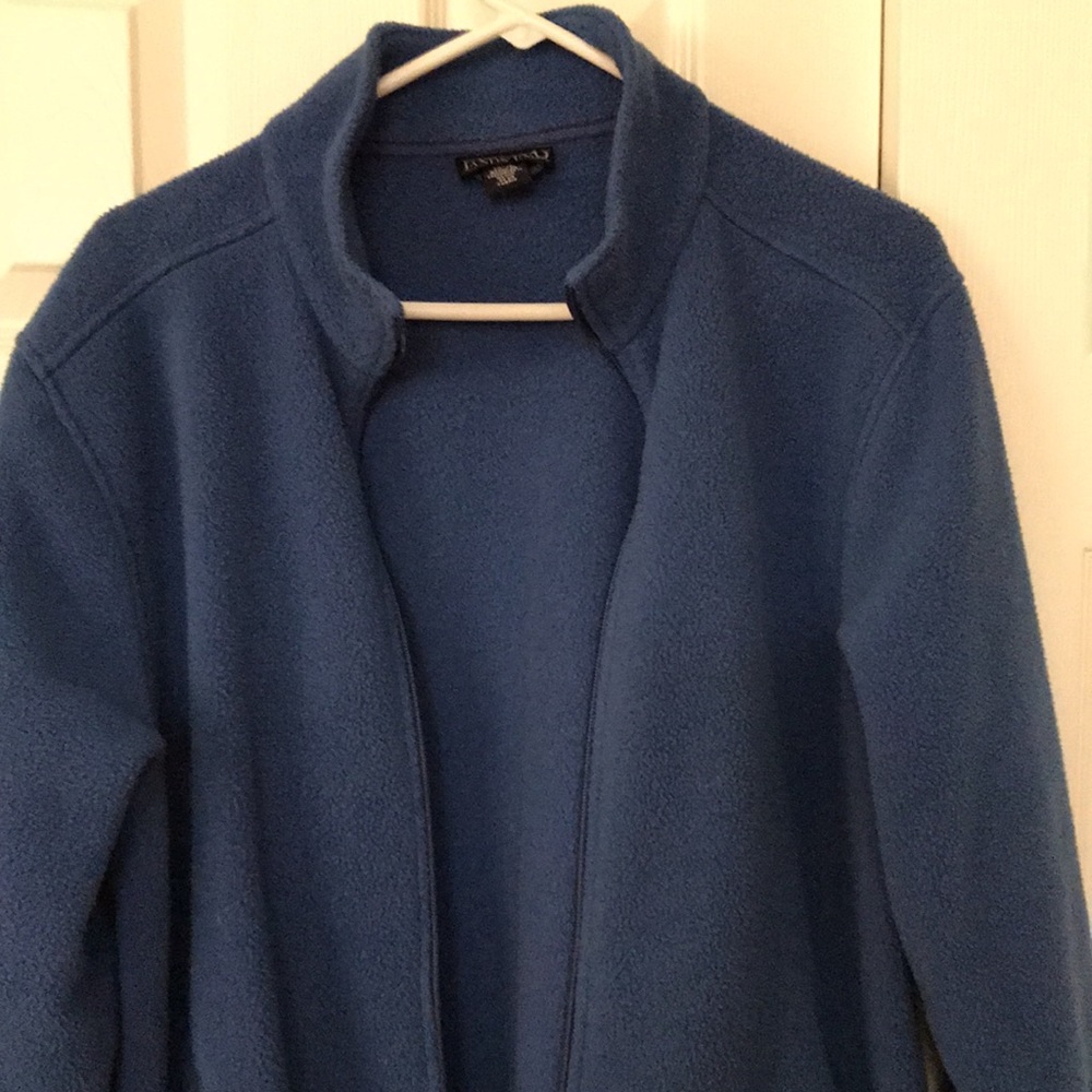 Land’s End large Blue Fleece Zip-Up Jacket - Picture 3 of 7
